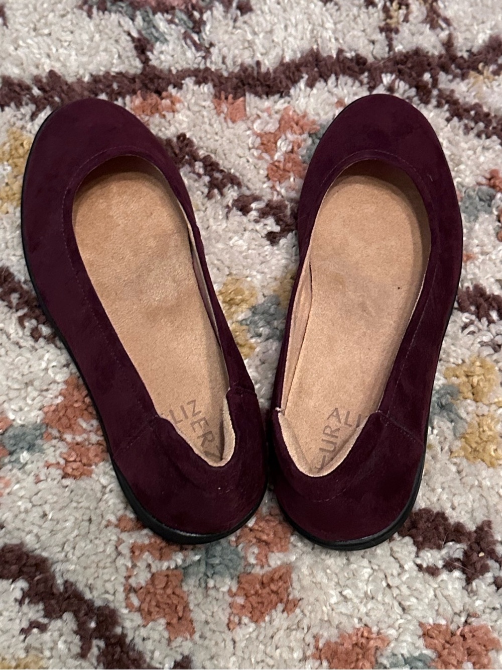 Naturalizer Burgundy Suede Ballet Flats - Picture 5 of 7